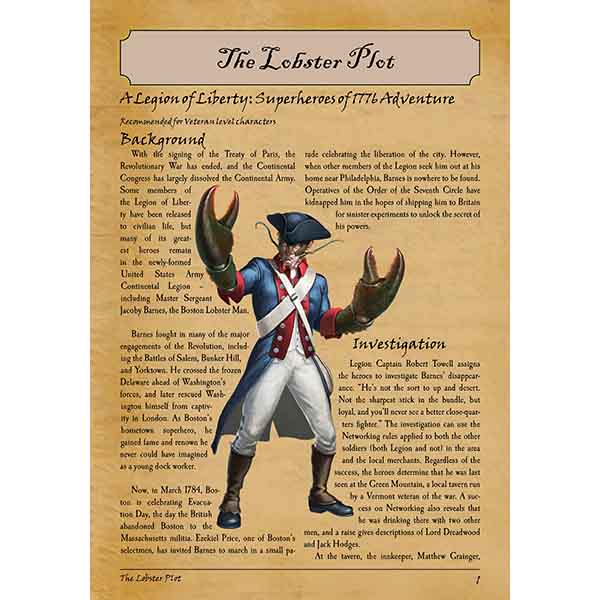 The Lobster Plot – a New Adventure for Legion of Liberty